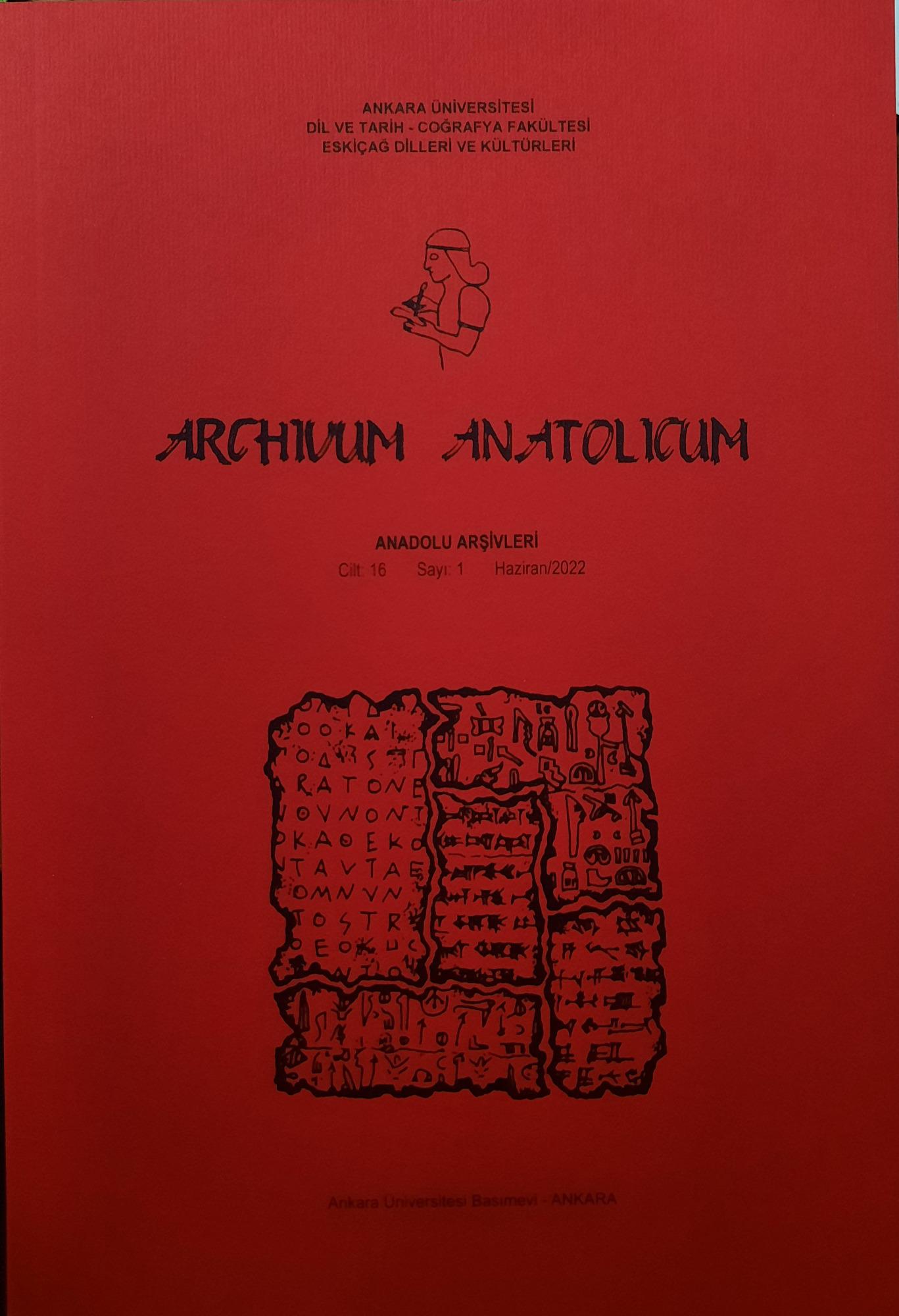 Archivum Anatolicum 16/1