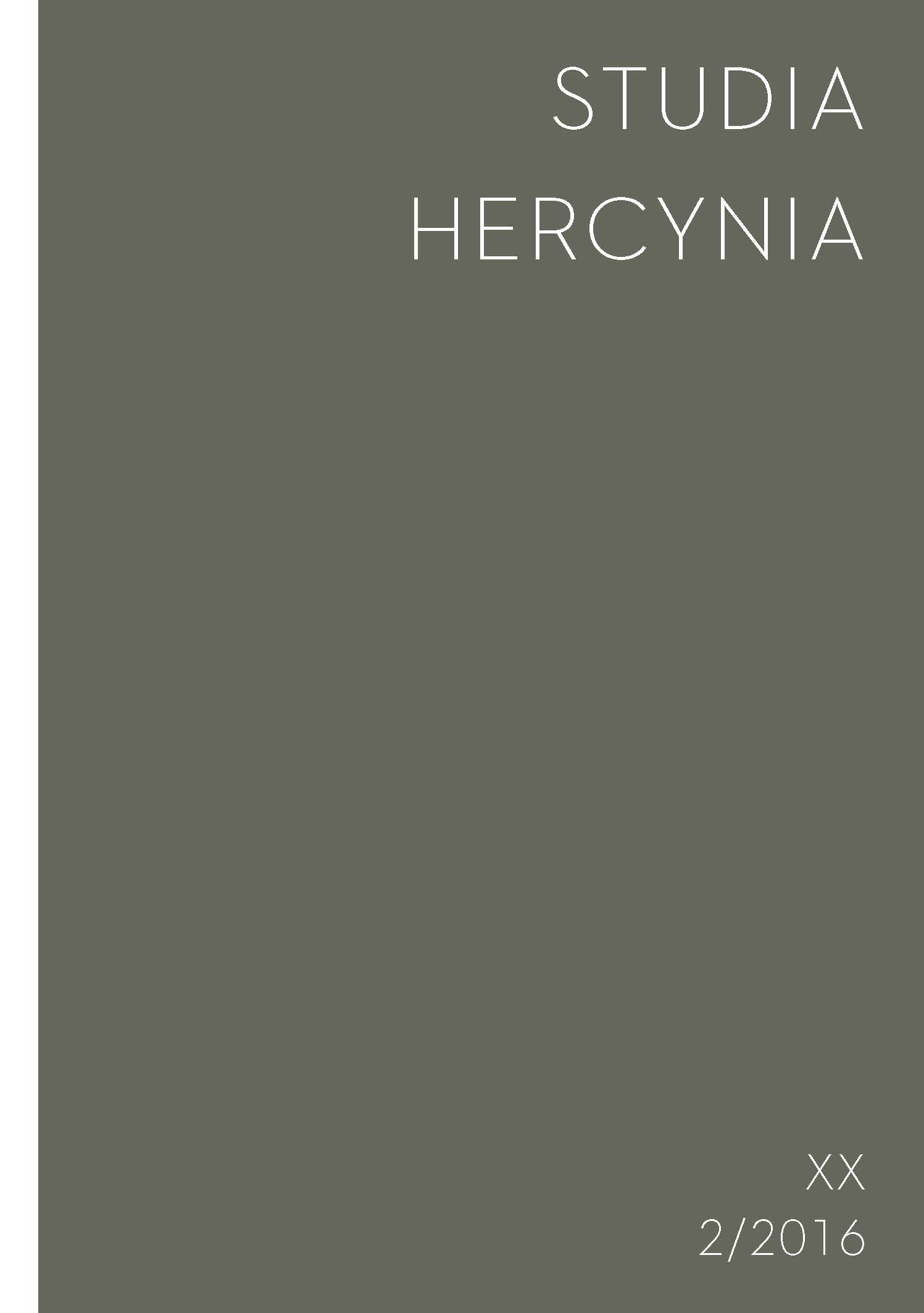 Studia Hercynia 20/2, 2016