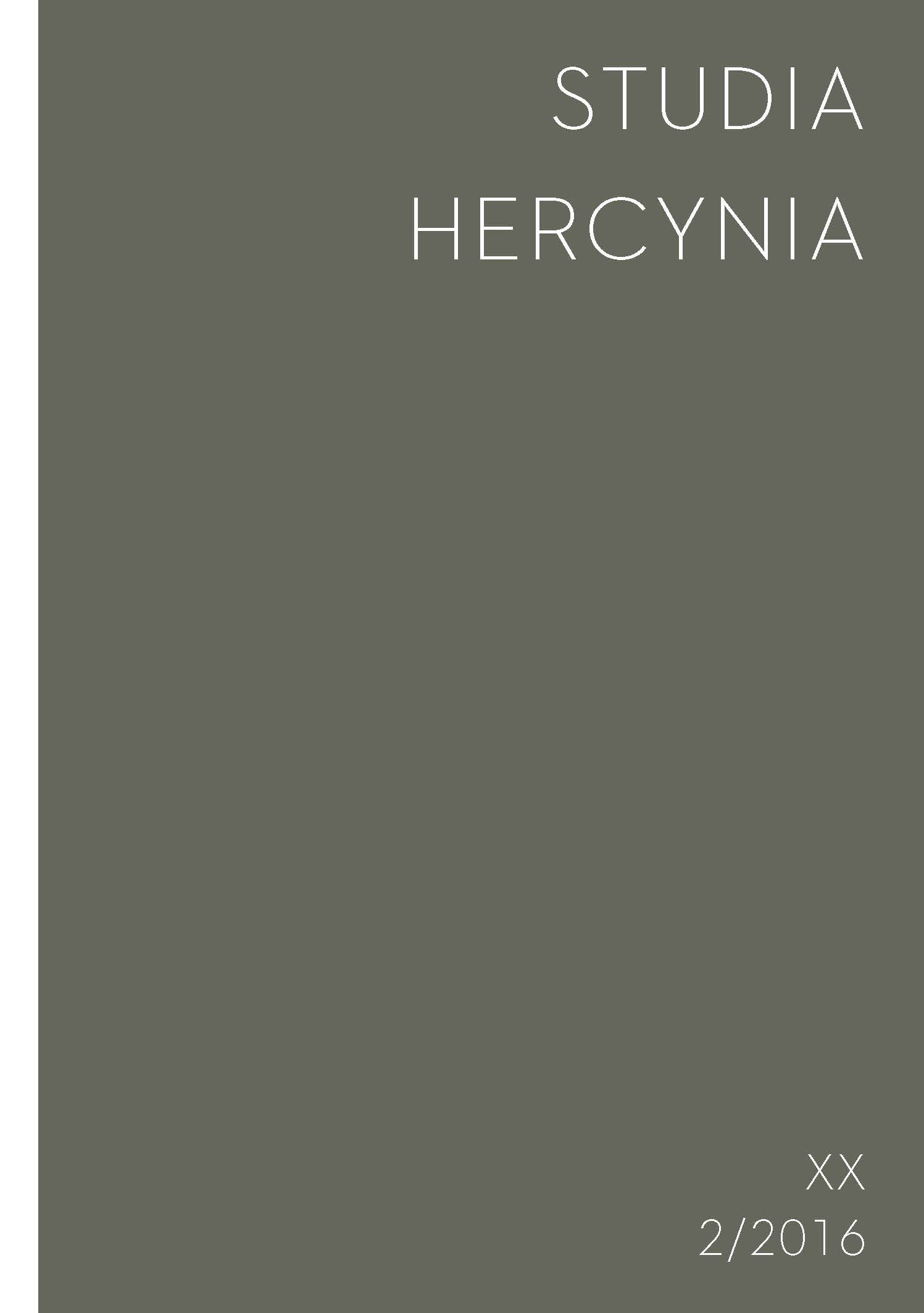 Studia Hercynia 20/2, 2016 Studia Hercynia 20/2, 2016