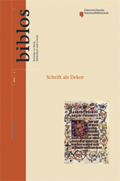 Biblos 61/2, 2012 | Schrift als Dekor Biblos 61/2, 2012 | Schrift als Dekor