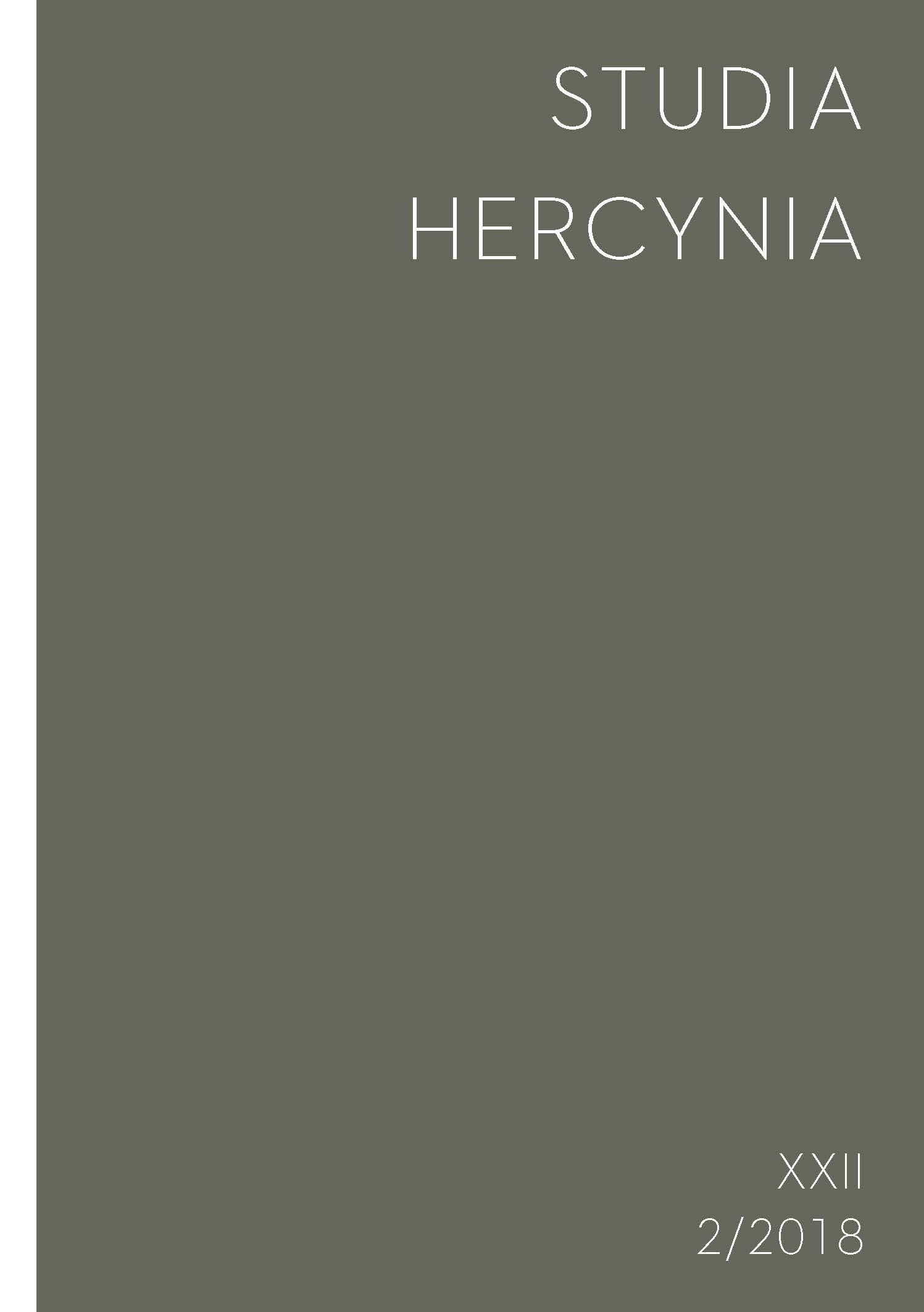 Studia Hercynia 22/2, 2018 Studia Hercynia 22/2, 2018